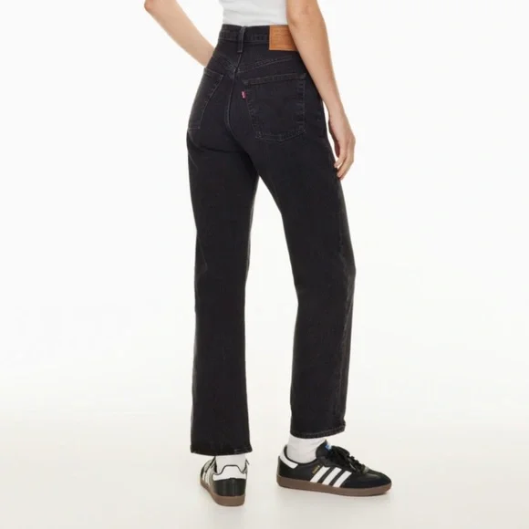 Levi's Black Ribcage Straight Ankle Leg Jeans Classic Style - Picture 2 of 13